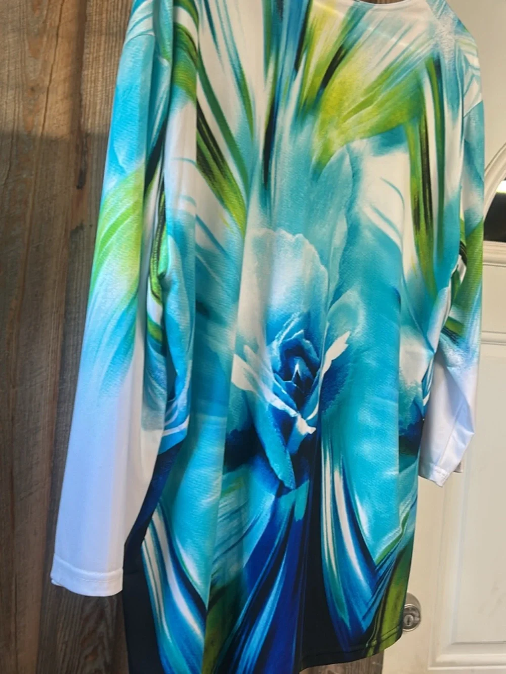 Valentina Blue & Green Floral Long Sleeve Top.  Sold